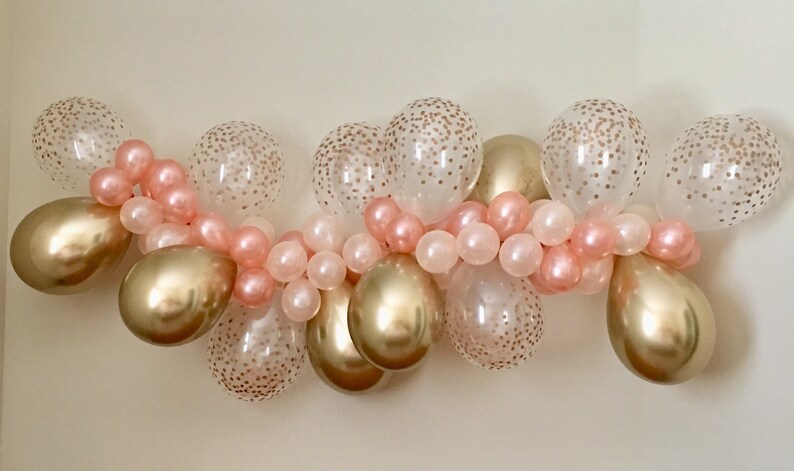Balloon Garland Diy Kit Rose Gold New Chrome Gold Peachrose Etsy