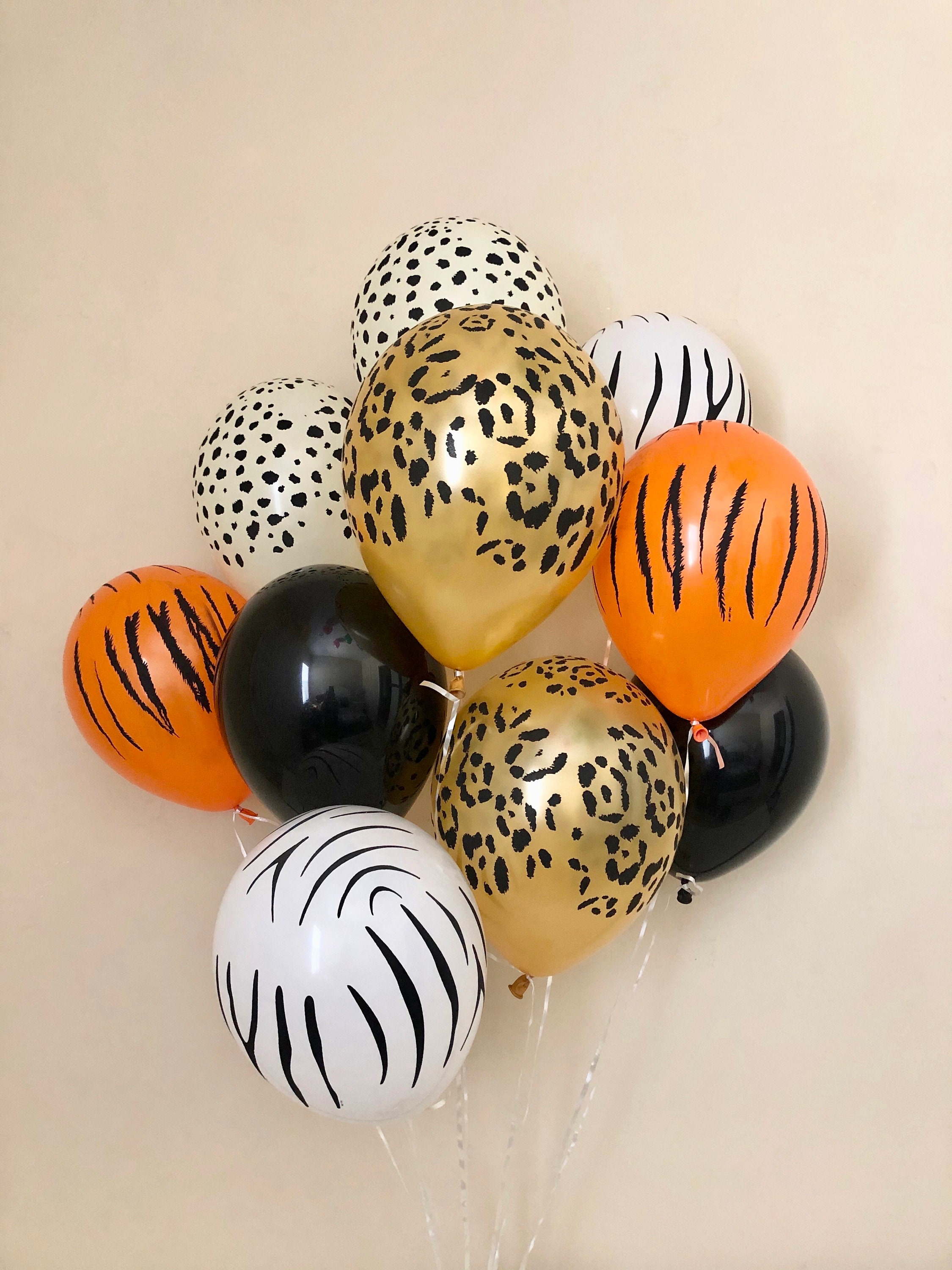 Animal Print Balloonsjungle Partysafari Partygold Leopard Etsy