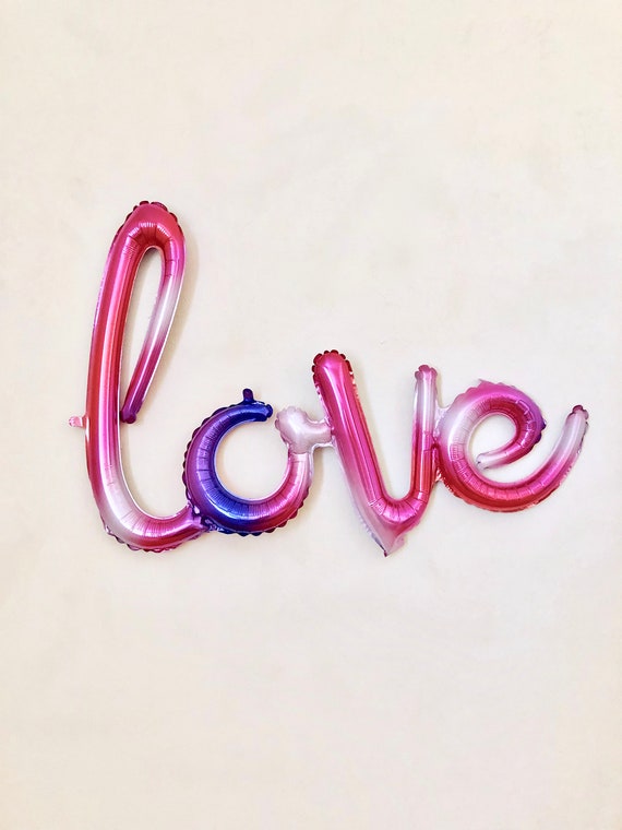 Love Ombre Script Balloon~31inch Love Balloon~Wedding Shower~Wedding Photo Prop~Bridal Shower~Engagement Party~Love Ombre Balloon~Valentines Il_570xn