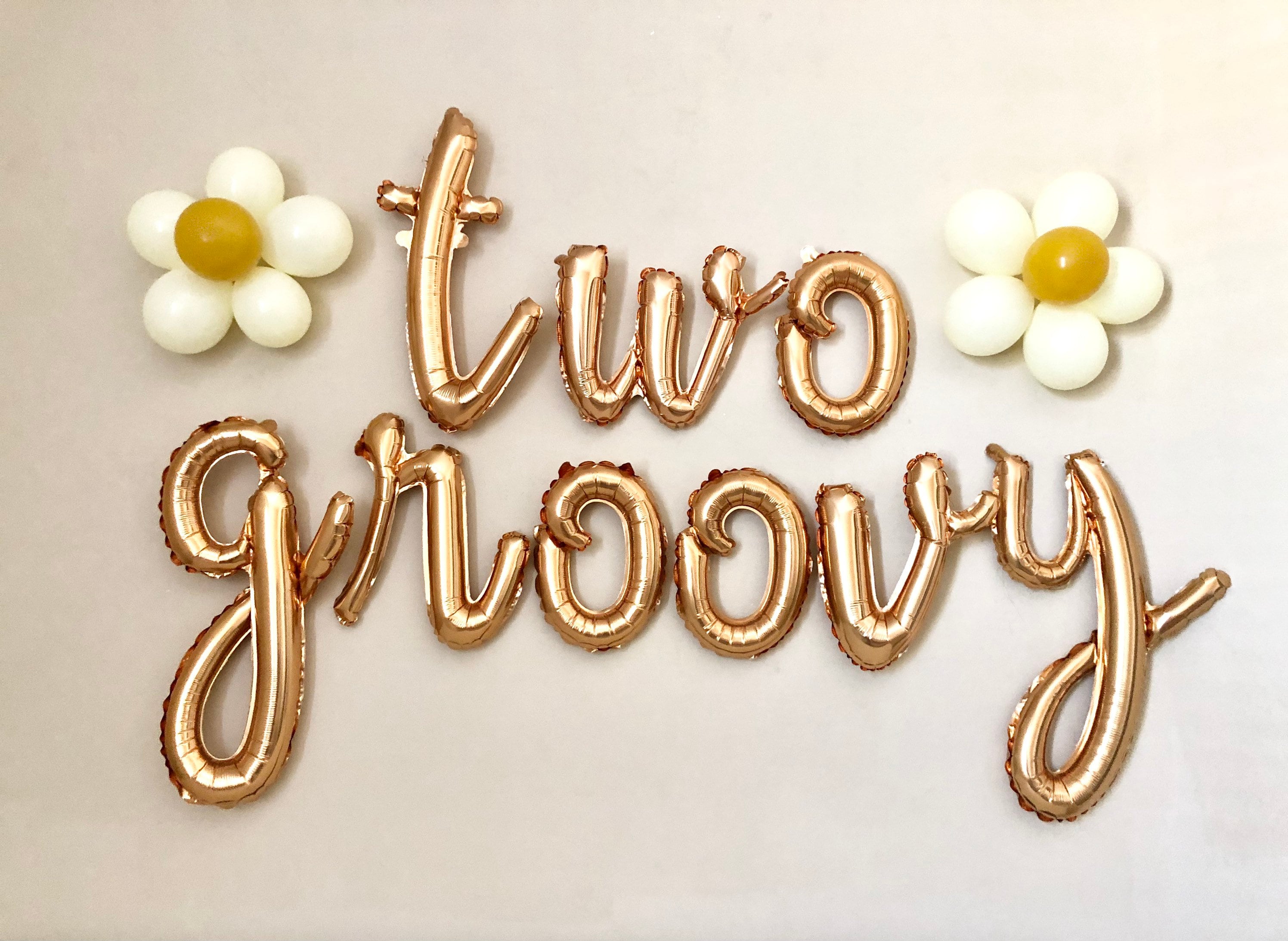 Two Groovy Script Letter BalloonsGroovy BirthdayTwo Groovy BannerTwo Groovy PartyGroovy Party SuppliesRetro Birthday