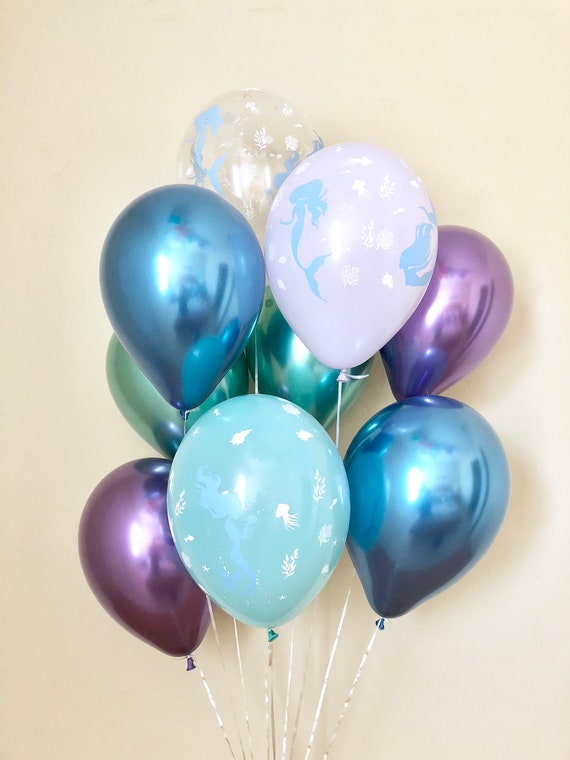 Mermaid Balloons~Under the Sea Party~Chrome Balloon~Blue Purple Mint~Mermaid Birthday~Mermaid Party Decor~Baby Shower~First Birthday~Wedding Il_570xn
