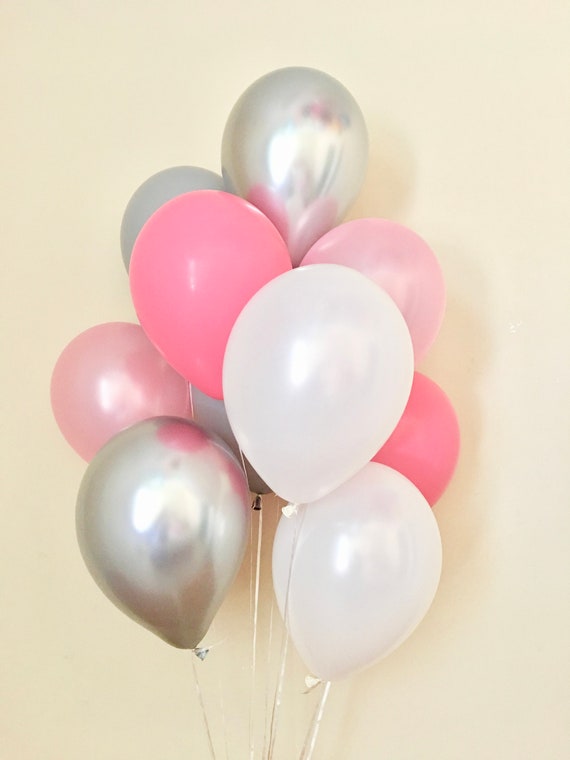 Pink Pearl White Gray Silver Chrome Latex Balloonsfirst Etsy