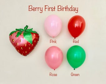 Strawberry Balloon: Berry First Birthday Party Decor
