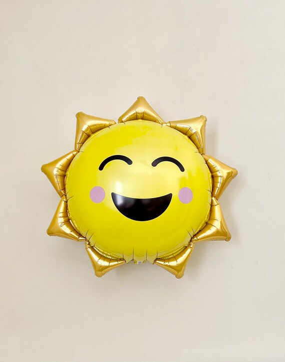 Sunshine Balloon~First Trip Around the Sun~Sunshine Party Decor~Summer Birthday~Pool Party~Sun Balloon~Smiley Face Sun Balloon Il_570xn