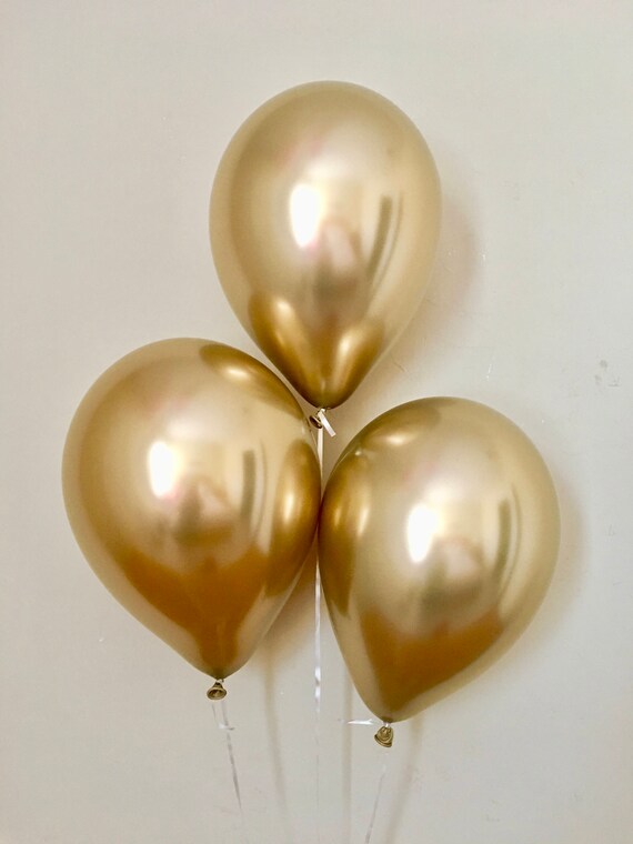 Chrome Gold 11 inch Latex Balloons~Bridal Shower~Baby Shower~First Birthday~Wedding~Gold Decor~Chrome Balloons~Gold Party Decorations Il_570xn