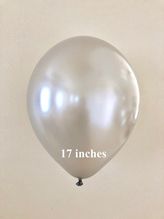 Silver 17 inch Latex Balloon~Bridal Shower~Baby Shower~Birthday~Wedding~Party Decor~Balloon Garland~Silver Jumbo Balloon~Silver Latex Il_570xn