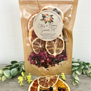Citrus & Blooms Simmer Pot Kit~Bright and Floral Aromatic Home Fragrance ~Natural Home Scent ~Gifts for Her~Spring and Summer Potpourri