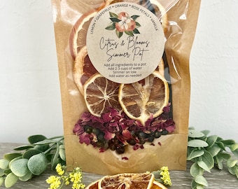 Citrus & Blooms Simmer Pot Kit: Natural Aromatic Home Fragrance