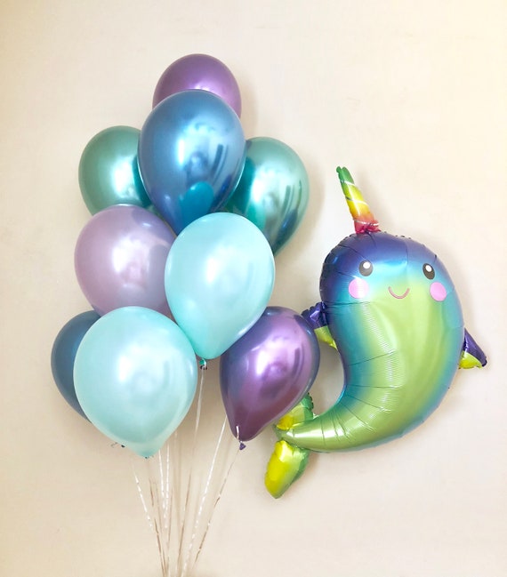 Narwhal Balloon~Under The Sea Party~Mermaid Party~Mermaid Birthday~Narwhal Theme~Mermaid Decor~Mermaid Party Decor~Mermaid Birthday Il_570xn