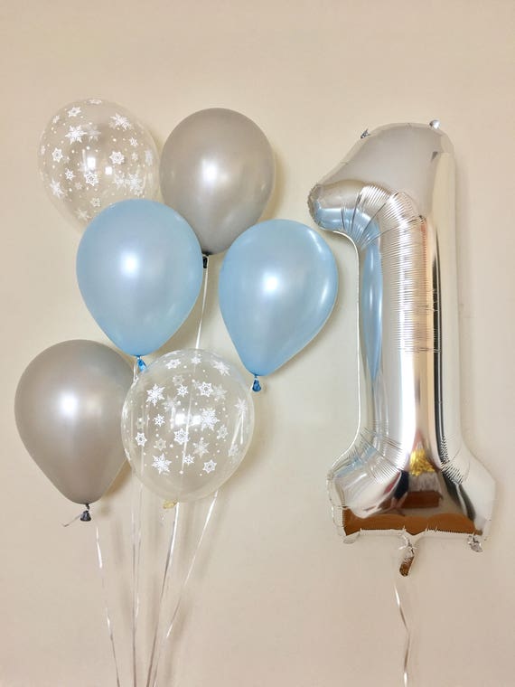 silver one balloon