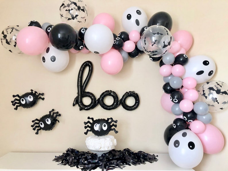 Pink & Black Halloween Balloon Garland DIY Kithalloween Party Etsy