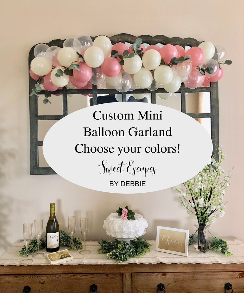 Custom Mini Balloon Garland DIY KitBridal ShowerBirthday5 inch BalloonsWeddingBacheloretteFirst BirthdayCustom Colors image 1