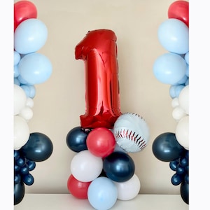 Baseball Balloon Tower~Rookie of the Year First Birthday Theme~Baseball Party~Rookie Year~First Birthday~Baseball Balloon~Baseball Party