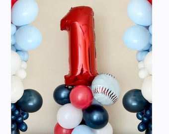 Baseball Balloon Tower~Rookie of the Year First Birthday Theme~Baseball Party~Rookie Year~First Birthday~Baseball Balloon~Baseball Party