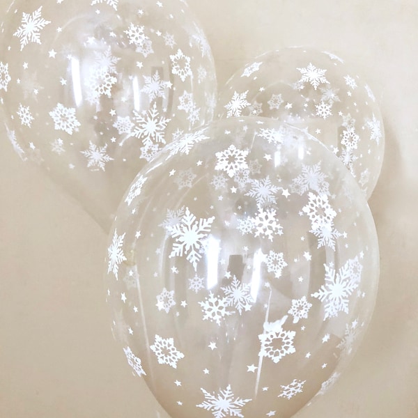 Snowflake Latex Balloon~Winter Onederland Birthday~Winter Wonderland Baby Shower~Winter Wonderland Birthday Girl Decoration~Winter onderland