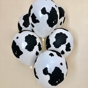 Cow Print 11 inch Latex Balloons~Cow Balloon~Farm Party~Western Party~Cowboy Cowgirl Party~County Fair~Barnyard Party~Cow Balloon