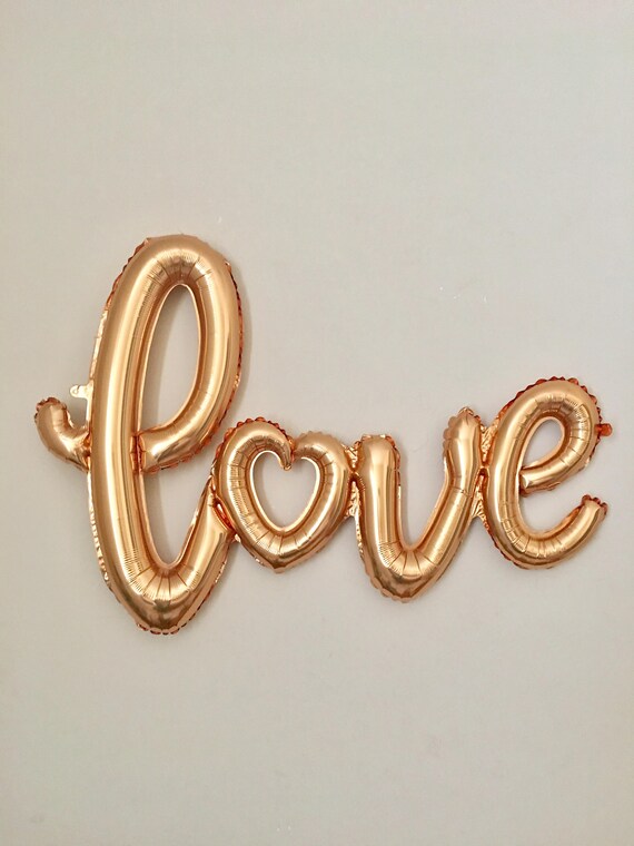 Love Gold Script Balloon~47 inch Love Balloon~Wedding Shower Decorations~Wedding Photo Prop~Bridal Shower~Engagement Party~Love Script Il_570xn