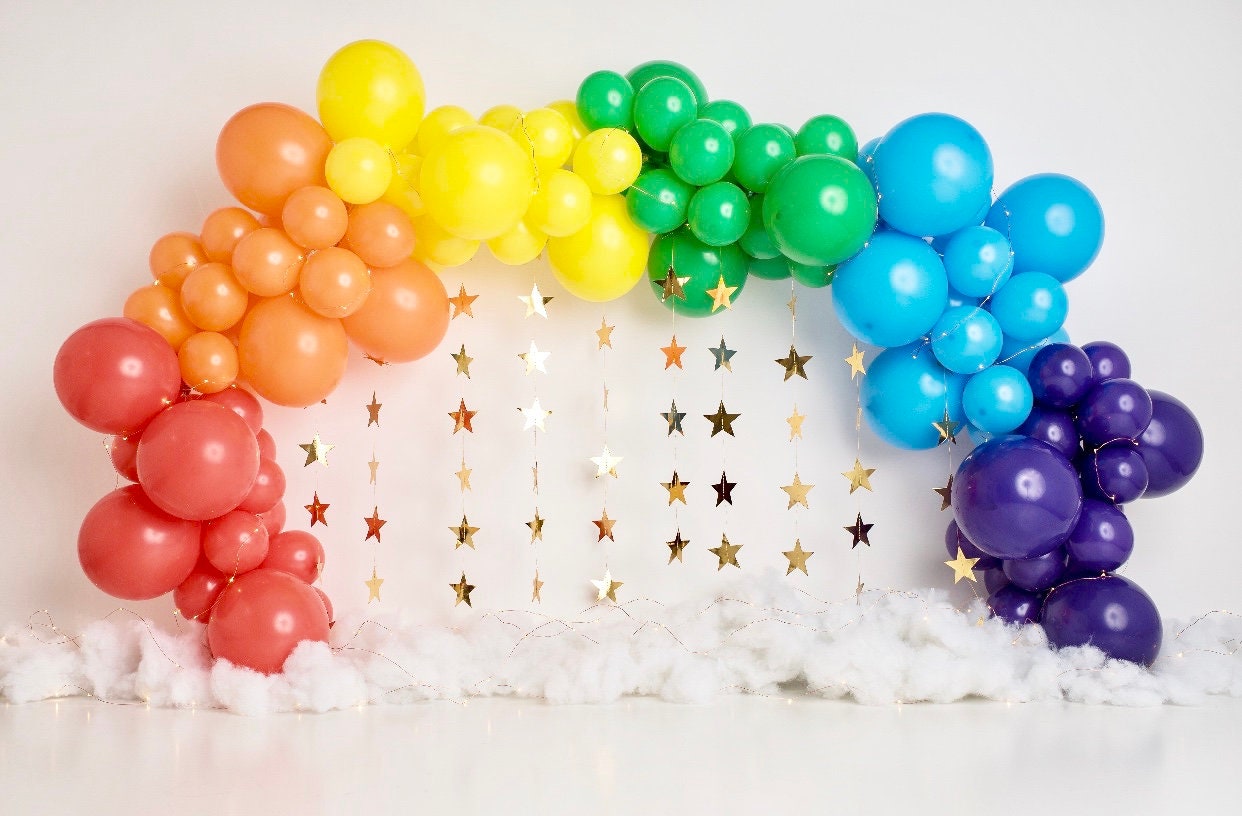 Rainbow Doll Girl Birthday Party Decoration Rainbow Doll Balloon Banner  Cake Topper Backdrop Toys for Party Supplies