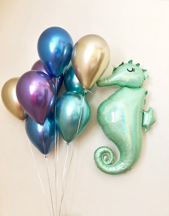 Mermaid Party Seahorse Balloon~Under The Sea Party~Mermaid Party~Mermaid Birthday~Mermaid Decor~Mermaid Party Decor~Mermaid Wishes~Seahorse Il_570xn