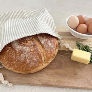 Reusable Bread Bag~100% Cotton Bread Storage~Eco-Friendly Bread Keeper Sourdough & Artisan Bread Bag~Produce Bag~Food Storage~Made in USA
