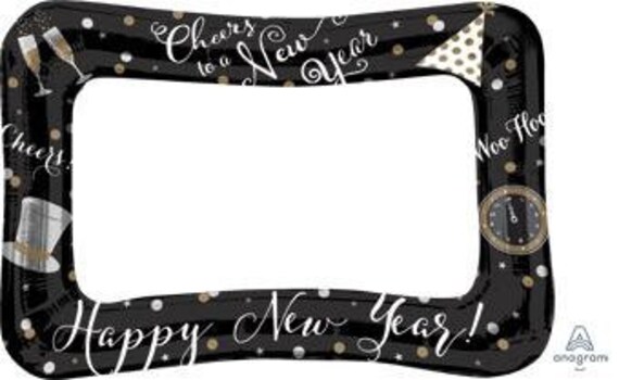 Happy New Year Selfie Photo Frame Balloon~New Year Party Decor~New Year Balloons~New Year Photo Prop~Photo Booth Prop~New Years 2019 Il_570xn