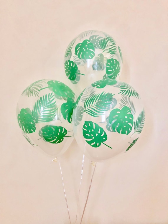 Palm Leaf 11 inch Latex Balloons~Leaf Balloon~Wild One Party Decor~Jungle Party Decor~Aloha Party Decor~Leaf Decor~Tropical Party Decor Il_570xn