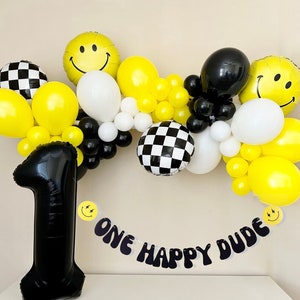 One Happy Dude DIY Balloon Garland Kit~One Cool Dude~One Happy Dude Birthday~Smiley Balloon~One Groovy Dude~First Birthday Party Decor