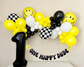 One Happy Dude DIY Balloon Garland Kit~One Cool Dude~One Happy Dude Birthday~Smiley Balloon~One Groovy Dude~First Birthday Party Decor