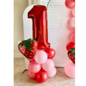 Strawberry Balloon Tower DIY Kit~Berry First Birthday~A Berry Sweet One Birthday~Strawberry Balloon~Berry Balloon Arch~Summer Party