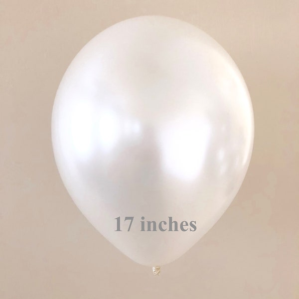 Pearl White 17 inch Latex Balloons Bridal Shower~Baby Shower~Birthday~Wedding~Party Decor~Balloon Garland~White Jumbo Balloon~Pearl White