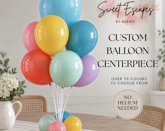 Centre de table ballon personnalisé | Bouquet de ballons colorés | Décoration de fête d'anniversaire | Choisissez vos couleurs | Sans hélium