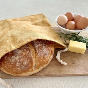 Reusable Bread Bag~100% Cotton Bread Storage~Eco-Friendly Bread Keeper Sourdough & Artisan Bread Bag~Produce Bag~Food Storage~Made in USA