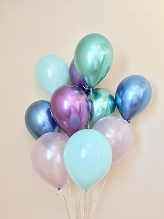 Mermaid Balloons~Under the Sea Party~Chrome Balloon~Blue Purple Mint~Mermaid Birthday~Mermaid Party Decor~Baby Shower~First Birthday~Wedding Il_570xn
