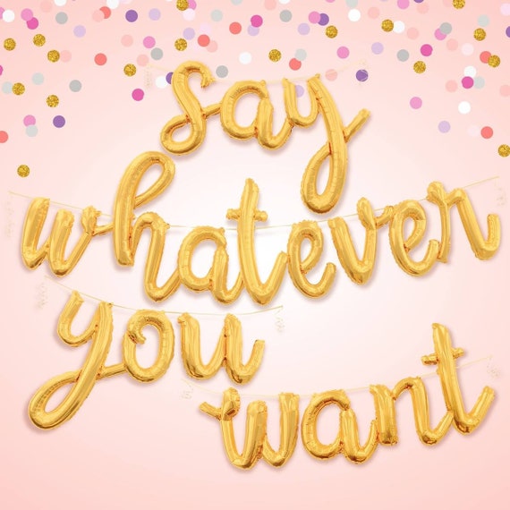 Script Letter Balloons~Custom Name~Custom Phrase~Cursive Script Letters~Gold Silver or Rose Gold Letters~Banner Letter Balloons Il_570xn