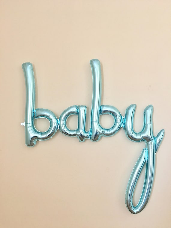 Baby Blue Script Balloon~Blue Baby Banner~Blue Baby Shower~Blue Baby Announcement~Blue Baby Shower~Baby Boy Banner~Boy Baby Shower Il_570xn
