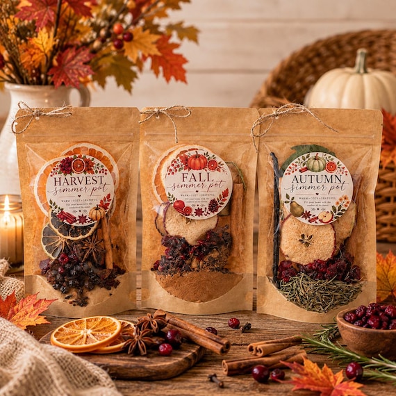 Fall Simmer Pot Kit: Natural Home Fragrance - Autumn Potpourri