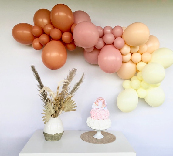 Boho Rainbow Balloon Garland DIY Kit~Burnt Orange Rosewood Blush & Ivory~Boho Party Decor~Baby Shower~Bridal Shower~First Birthday~Boho Arch Il_570xn
