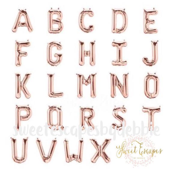 Rose Gold Letter Balloonsrose Gold Balloon Letterscustom Etsy
