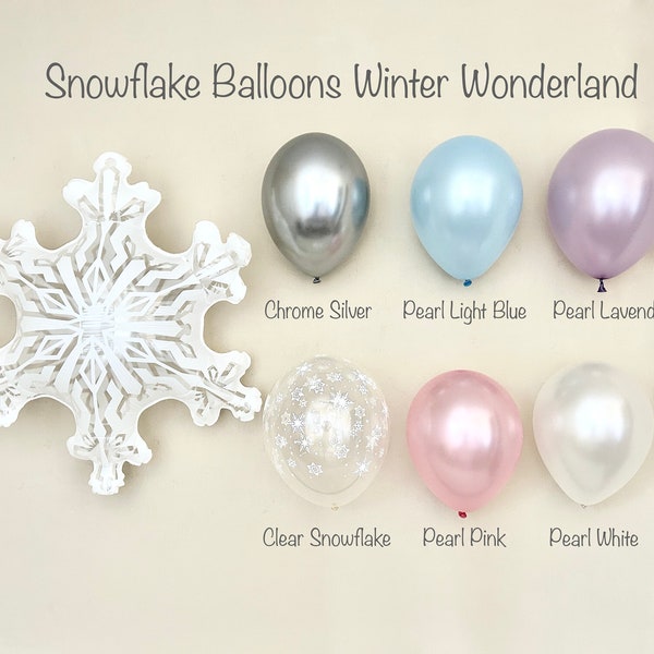 Snowflake Balloons~Winter Onederland~Winter Wonderland~First Birthday~Baby Shower~Balloon Garland~Snowflake Decorations~Wonderland Theme