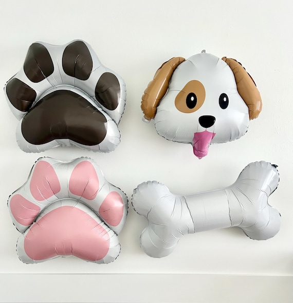 Puppy Party Mylar Balloon: Dog, Paw, Bone Shapes