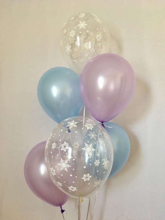 Purple Blue & Snowflake Latex Balloons~Winter Onederland First Birthday~Baby Shower~Snowflake Balloon~Wonderland Party~Frozen Party Decor Il_570xn