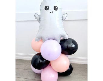 Pastel Ghost Balloon Tower DIY Kit: Halloween Party Decor