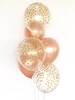 Rose Gold and Clear Gold Confetti Latex Balloons~First Birthday~Wedding~Bridal Shower~Birthday~Rose Gold Balloons~Gold Confetti Look Balloon 