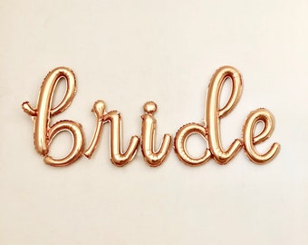 Bride Gold Script Letter Balloons~Bridal Shower Decor~Bridal Banner~Bride Gold Banner~Engagement Party~Wedding Balloon~Bachelorette Party