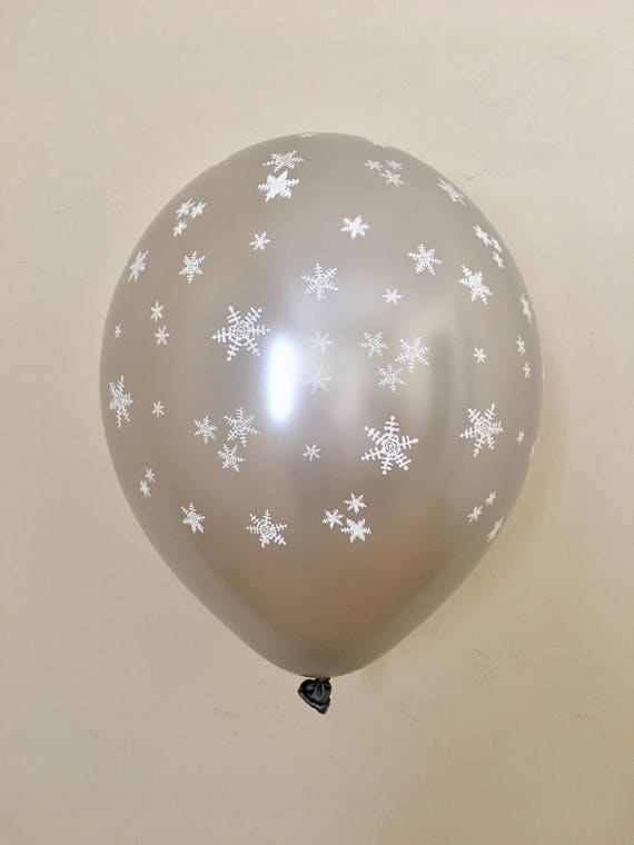 Snowflake 11 inch Latex Balloon~Silver Snowflake Balloon~Winter Wonderland~Winter Onederland~Onederland Party Decor~Silver Snowflake Balloon Il_570xn