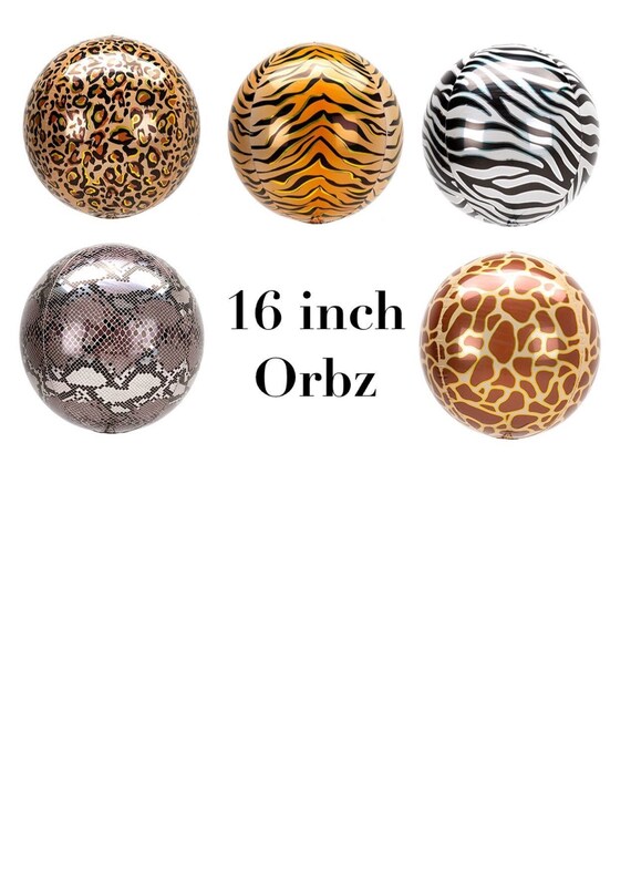 Animal Print 16 inch Balloons~Cheetah Print~Zebra Print~Tiger Print~Snake Print~Giraffe Print~Safari Balloons~Jungle Balloons~Wild One Il_570xn