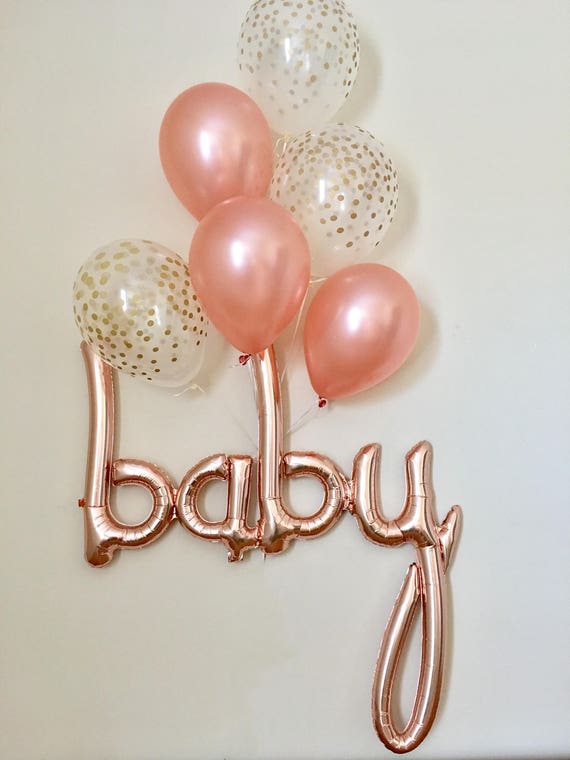 baby rose gold balloon