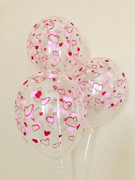Valentines Latex Balloons~Heart Balloons~Red and Pink Balloons~Valentines Decor~Valentines Party~Engagement~Wedding~Galentines Party Il_570xn