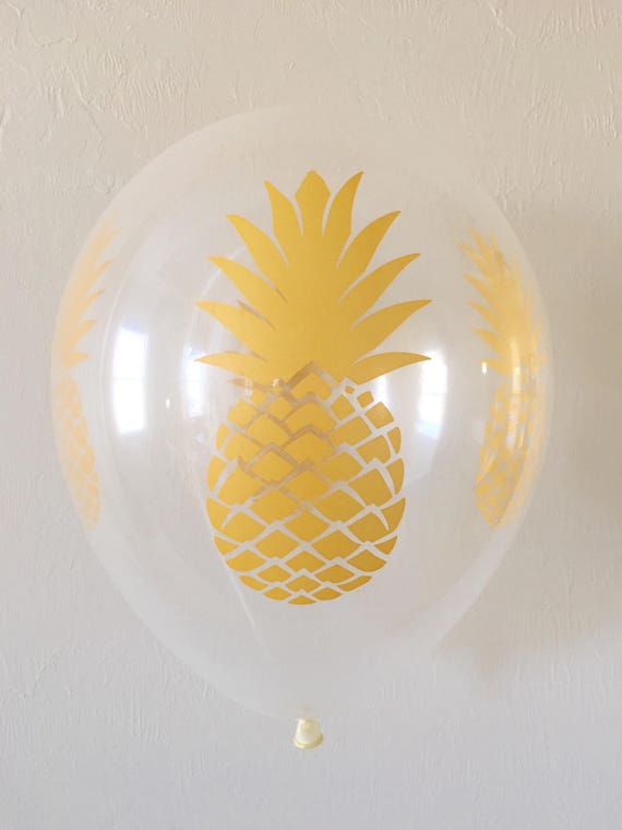 Pineapple 11 inch Latex Balloon~Gold Pineapple Balloon~Pineapple Party Decor~Luau Party~Aloha Party~Birthday Party~Latex Balloon~Pineapple Il_570xn