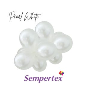 Pearl White Latex Balloons: Sempertex Party Decor - Wedding, Shower, Birthday